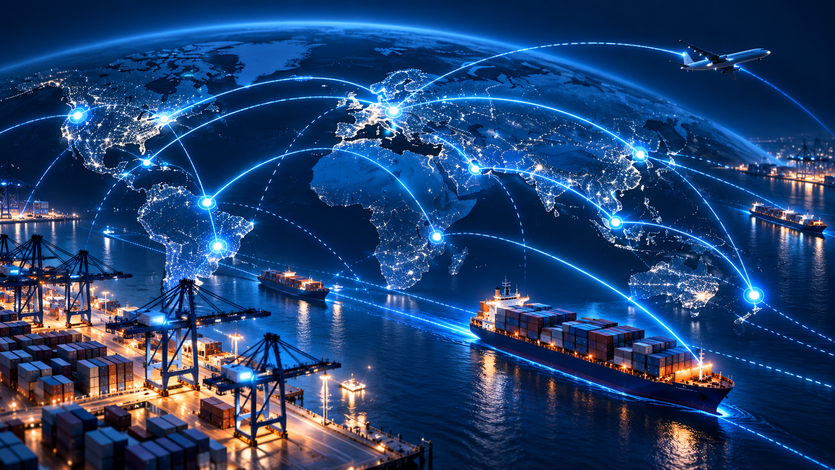 Illustrative IntelliChain supply chain dashboard concept